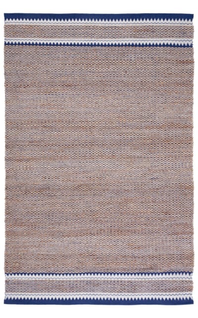 Natural Fiber Nf874N Natural - Navy Area Rug
