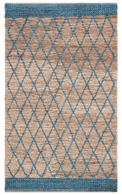 Natural Fiber Nf951N Natural - Navy Area Rug