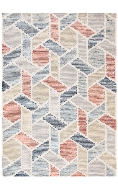 Precious Pre221M Blue - Rust Area Rug