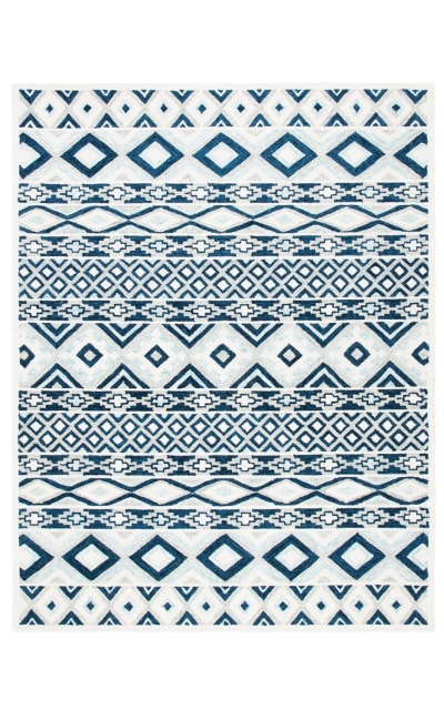 Roslyn Ros602J Blue - White Area Rug