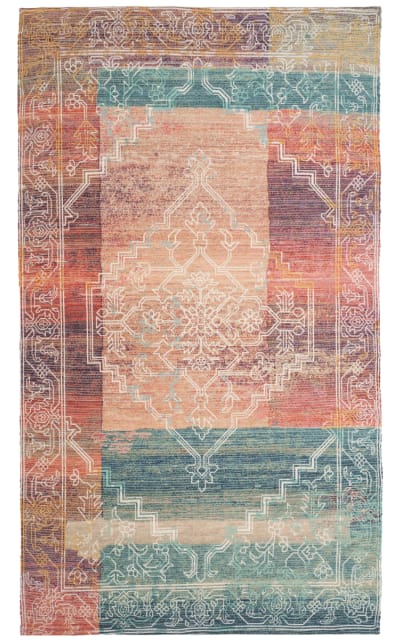 Saffron SFN592A Coral - Aqua Area Rug