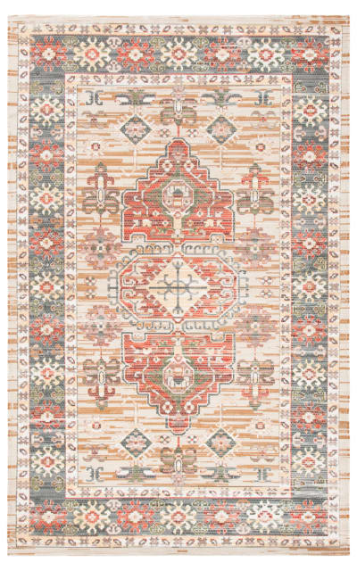 Saffron SFN651B Beige - Red Area Rug