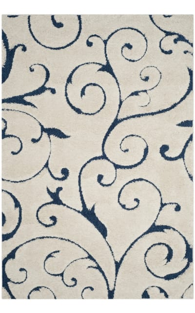 Florida Shag Sg455-1165 Cream - Blue Area Rug