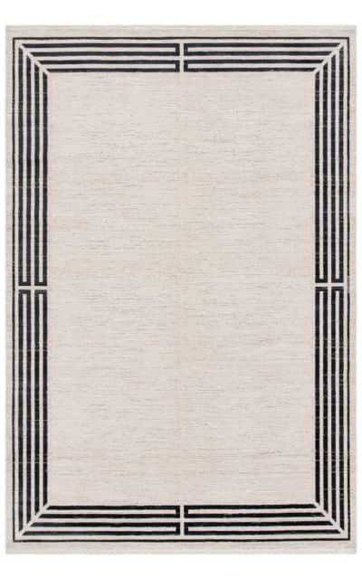 Signature Sig607A Ivory - Black Area Rug