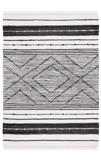 Striped Kilim Stk200Z Black - Ivory Area Rug