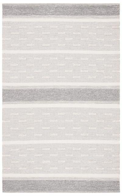 Striped Kilim Stk519A Ivory - Grey Area Rug