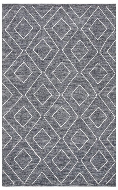 Striped Kilim Stk520H Dark Grey Area Rug