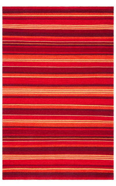 Striped Kilim Stk601Q Red Area Rug