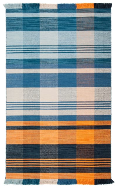 Striped Kilim Stk708P Orange - Blue Area Rug