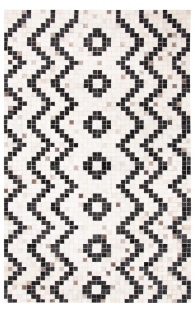Studio Leather Stl811A Ivory - Black Area Rug