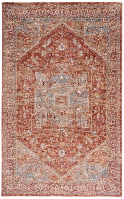 Valencia Val568P Rust - Beige Blue Area Rug