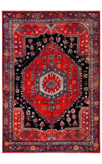 Vintage Hamadan Vth204Q Red - Black Area Rug