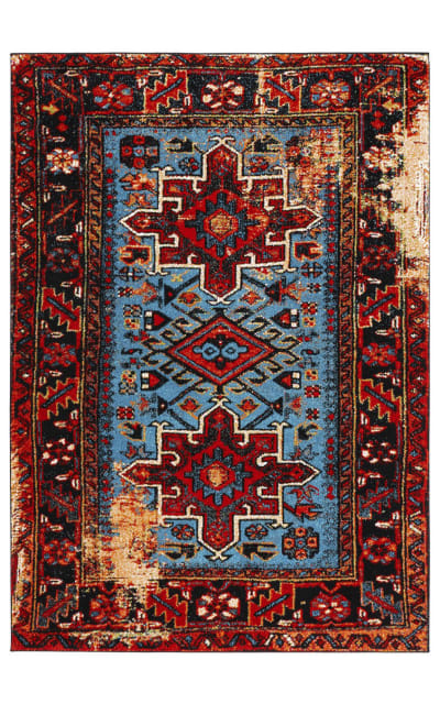 Vintage Hamadan Vth211Q Red - Light Blue Area Rug