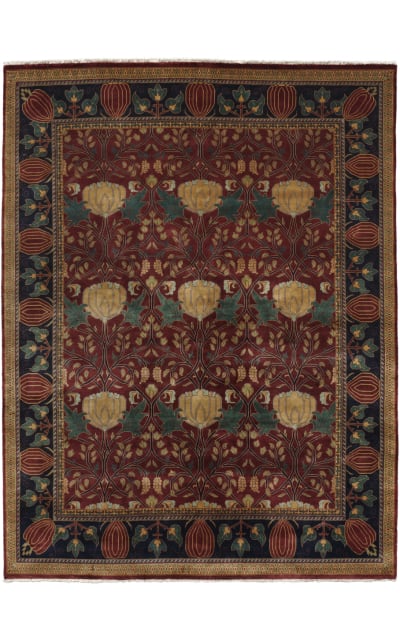Southwest Looms Arts and Crafts PC-07A Mahogany - Navy Area Rug