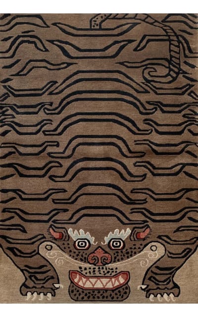Tibet Rug Company 60 Knot Premium Tibetan Tiger Pelt Mocha Area Rug