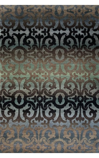 Tibet Rug Company 100 Knot Premium Tibetan Wrought Iron Blue | Rug Studio