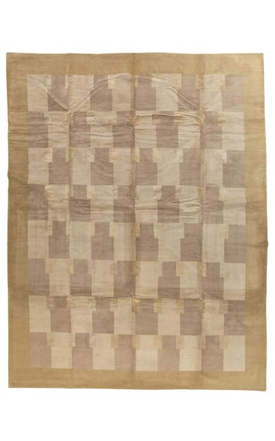 Tufenkian Tibetan Double Square Border Beige - Gold Area Rug