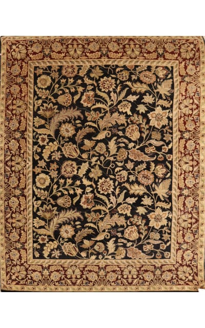 J Aziz Antiqued Jaipur Mk-10 Black - Red Area Rug