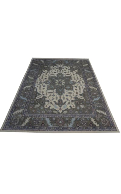 Indo-Peshawar D-123 Beige - Grey Area Rug