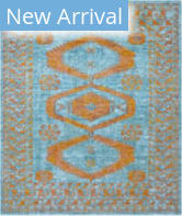 Famous Maker Taylor 100669 Turquoise - Tangerine Area Rug