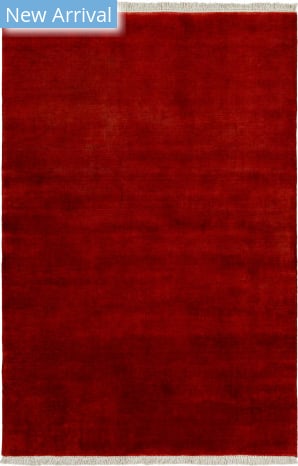 EORC Red Hand-Tufted Wool Contemporary Marla Rug, 5' x 8