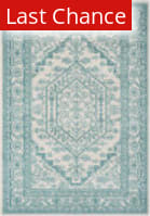 Rugstudio Sample Sale 192428R Ivory - Teal Area Rug