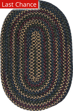 Large American Braided Oval Rug 9x12, Multicolor Braided Oval