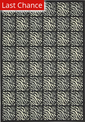 Handknotted Grey, Black, and Cream Hunting Tiger Rug, 3'6x5