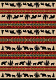 American Dakota National Park Bear Adventure Red Area Rug