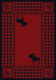 American Dakota Cabin Moose Refuge Red Area Rug