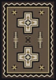 American Dakota Cabin Saint Cross Brown Area Rug