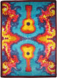 American Dakota Motor Head Tie Dye Guitar  Area Rug