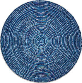 4' Braided Round Accent Rug Blue - Anji Mountain