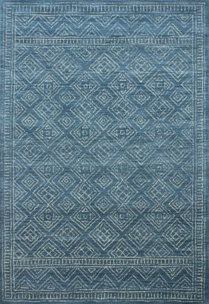 Bashian Terrain Hand Loomed Contemporary Wool and Viscose Lt.Blue Area Rug