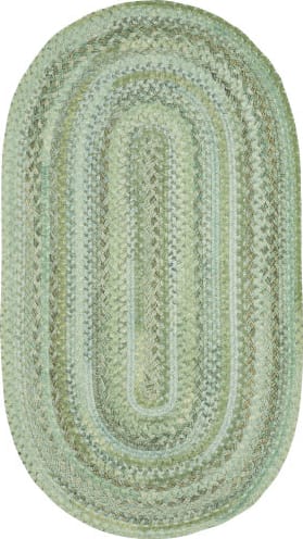 Rhody Hunter Green Braided Area Rug