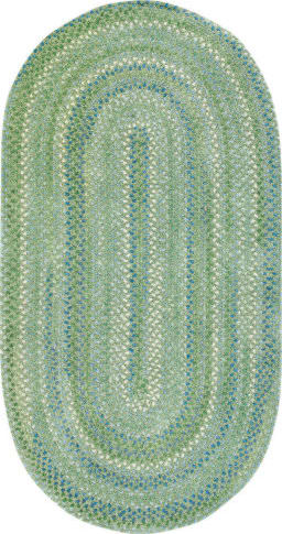 SAFAVIEH Braided Collection 3' x 5' Oval Green BRD315A Handmade Country  Cottage Reversible Area Rug