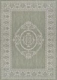 Couristan Recife Antique Medallion Sage Leaf - Ivory Area Rug