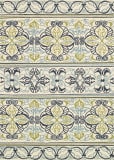 Couristan Covington Pegasus Ivory - Navy - Lime Area Rug