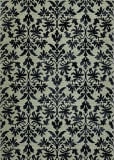 Couristan Everest Retro Damask Grey - Black Area Rug