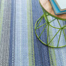 Dash And Albert Fiesta Stripe Indoor - Outdoor French Blue-Green Area Rug