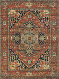 Exquisite Rugs Antique Weave Serapi Hand Knotted 5223 Red Area Rug