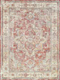 The Met x Exquisite Rugs Antique Loom Power Loomed 5600 Rust - Beige