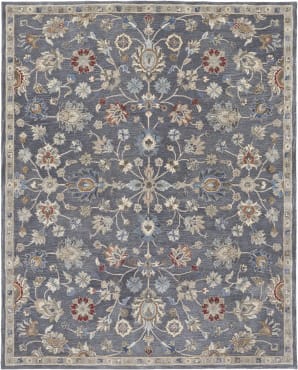 Feizy Area Rugs Abelia Moroccan Floral and Botanical, Blue/Yellow