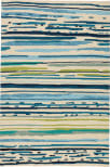 Jaipur Living Colours Sketchy Lines Co19 Snow White - Mallard Blue Area Rug