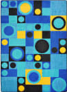 Joy Carpets Kid Essentials City Block Blue Area Rug