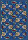 Joy Carpets Kaleidoscope Fabulous Fifties Blue Area Rug