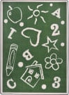 Joy Carpets Playful Patterns Kid's Art Green Area Rug