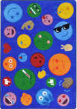 Joy Carpets Kid Essentials Shake 'em Up Emojis Multi Area Rug