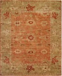 Famous Maker Oushak 100455 Terracotta - Light Green Area Rug