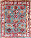 Kashee Noor Kazak Green - Ivory 8' x 9'9'' Rug